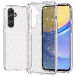 For Samsung A15 5G Glitter Ultra Thick 3mm Transparent Hybrid Case Cover - Clear