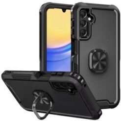 For Samsung A15 5G Superior 3in1 Magnetic Ring Stand Case Cover - Black