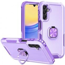For Samsung A15 5G Superior 3in1 Magnetic Ring Stand Case Cover - Bright Purple