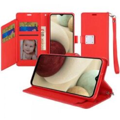 For Samsung A15 5G Wallet ID Card Holder Case Cover - Red