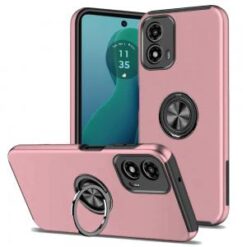 Motorola Moto G 5G 2024 CHIEF Oil Painted Magnetic Ring Stand Hybrid Case Cover - Pink