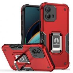 Motorola Moto G 5G 2024 OPTIMUM Magnetic Ring Stand Hybrid Case Cover - Red