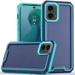 Motorola Moto G 5G 2024 Rank Tough Strong Modern Fused Hybrid Case Cover - Blue