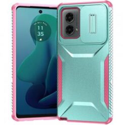 Motorola Moto G 5G 2024 Ultimate U Design Hybrid with Camera Window Covering - Teal+Pink