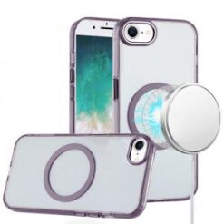 iPhone 16E / SE4 Magnetic Circle Ring Transparent Premium Acrylic with Metal Buttons & Camera Ra