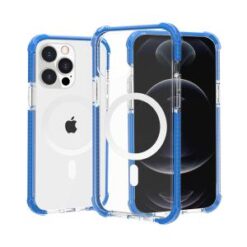iP15 Pro Max Acrylic [Magnetic Circle] Tough 2.5mm Transparent ShockProof Hybrid - Blue