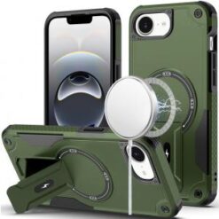 iPhone 16E (E edition) / SE4 (2025) Sturdy Bracket Kickstand Magnetic Hybrid - Midnight Green