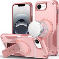 iPhone 16E (E edition) / SE4 (2025) Sturdy Bracket Kickstand Magnetic Hybrid - Pink