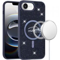iPhone 16E (E edition) / SE4 (2025) Diamond [Magnetic Circle] with CD Pattern Hybrid - Blue