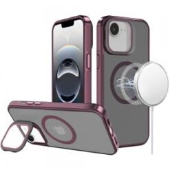 iPhone 16E / SE4 Frame Aluminium Camera Stand Metallic Buttons [Magnetic Circle] Tough HQ Hybrid
