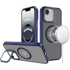 iPhone 16E / SE4 Frame Aluminium Camera Stand Metallic Buttons [Magnetic Circle] Tough HQ Hybrid