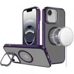 iPhone 16E / SE4 Frame Aluminium Camera Stand Metallic Buttons [Magnetic Circle] Tough HQ Hybrid
