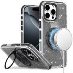 iPhone 16 Pro 6.3 inch Glitz HQ Shimmer Glitter [Magnetic Ring Circle] with 360 degree Rotation