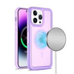 iP15 Pro Max Glossy Oil Premium Hybrid Case Cover - Purple