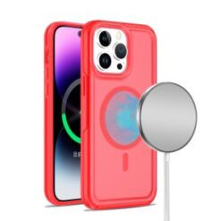 iP15 Pro Max Glossy Oil Premium Hybrid Case Cover - Red