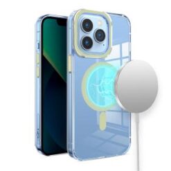 iPhone 15 Pro Matching Clear Transparent Circle Design Case Cover - Light Green