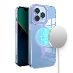 iPhone 15 Pro Matching Clear Transparent Circle Design Case Cover - Purple