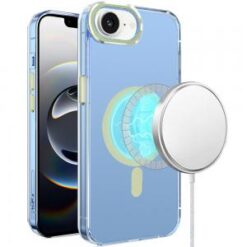 iPhone 16E / SE4 Matching Clear Transparent Circle Design Case Cover - Light Green