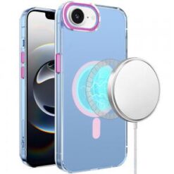 iPhone 16E / SE4 Matching Clear Transparent Circle Design Case Cover - Light Pink