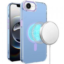 iPhone 16E / SE4 Matching Clear Transparent Circle Design Case Cover - Purple
