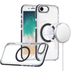 iPhone 16E / SE4 Matching Color Frame Strong Magnetic Ring Circle Transparent HQ Thick Hybrid -