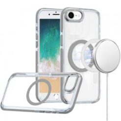 iPhone 16E / SE4 Matching Color Frame Strong Magnetic Ring Circle Transparent HQ Thick Hybrid -