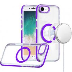 iPhone 16E / SE4 Matching Color Frame Strong Magnetic Ring Circle Transparent HQ Thick Hybrid -