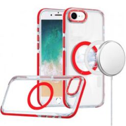 iPhone 16E / SE4 Matching Color Frame Strong Magnetic Ring Circle Transparent HQ Thick Hybrid -