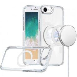 iPhone 16E / SE4 Matching Color Frame Strong Magnetic Ring Circle Transparent HQ Thick Hybrid -