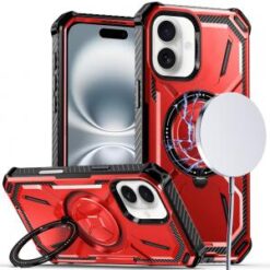 iPhone 16 6.1 inch Premium Circle [Magnetic Circle] KickKickstand - Red