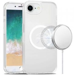 iPhone 16E / SE4 [Magnetic Circle] Smooth Safe Matte Feel Hybrid Case - Clear