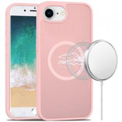 iPhone 16E / SE4 [Magnetic Circle] Smooth Safe Matte Feel Hybrid Case - Light Pink