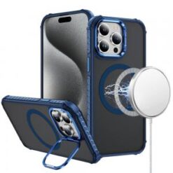 iP15 Pro Max ShatterProof HQ Metal Camera Ring [Magnetic Circle] with Colorful Edged Bar Case -
