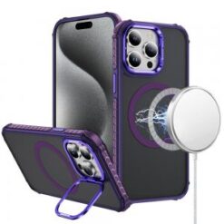 iP15 Pro Max ShatterProof HQ Metal Camera Ring [Magnetic Circle] with Colorful Edged Bar Case -
