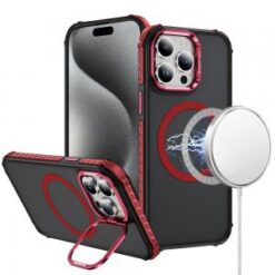 iP15 Pro Max ShatterProof HQ Metal Camera Ring [Magnetic Circle] with Colorful Edged Bar Case -
