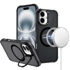 iPhone 16 6.1 inch ShatterProof HQ Metal Camera Ring [Magnetic Circle] with Colorful Edged Bar C