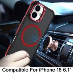 iPhone 16 6.1 inch ShatterProof HQ Metal Camera Ring [Magnetic Circle] with Colorful Edged Bar C