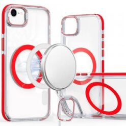 iPhone 16E / SE4 MagSonic Camera Bracket Stand Magnetic Ring Circle Hybrid - Red