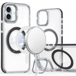 iPhone 16 6.1 inch MagSonic Camera Bracket Stand Magnetic Ring Circle Hybrid - Black