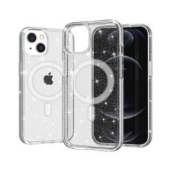 iPhone 15 Pro Glitter Ultra [Magnetic Circle] Thick 3mm Transparent Hybrid - Clear