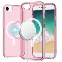 iPhone 16E / SE4 Sturdy Ultra [Magnetic Circle] Thick 3mm Transparent Hybrid - Pink