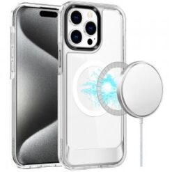 iP15 Pro Max Thick Transparent HQ [Magnetic Circle] Case - Clear