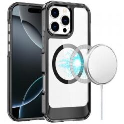 iPhone 16 Pro 6.3 inch Thick Transparent HQ [Magnetic Circle] Case - Black