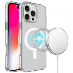 iPhone 16 Pro 6.3 inch TRUE Transparent [Magnetic Circle] Shockproof Hybrid - Clear