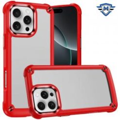iPhone 16 Pro 6.3 inch METKASE Ultimate CaseX Transparent Hybrid Case with Metal Buttons And Cam