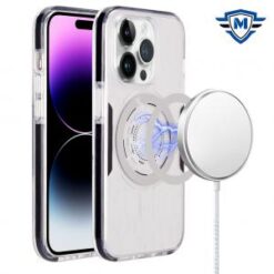 iPhone 15 Pro METKASE IMD Design Pattern [Magnetic Circle] Premium Hybrid Case - Clear Pattern