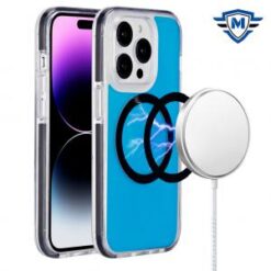 iPhone 15 Pro METKASE IMD Design Pattern [Magnetic Circle] Premium Hybrid Case - Space Silver Pa