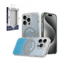 iPhone 15 Pro METKASE GLITTER Transparet [MAGNETIC CIRCLE] Shockproof Hybrid - Blue