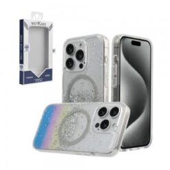 iPhone 15 Pro METKASE GLITTER Transparet [MAGNETIC CIRCLE] Shockproof Hybrid - Colorful