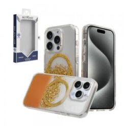 iPhone 15 Pro METKASE GLITTER Transparet [MAGNETIC CIRCLE] Shockproof Hybrid - Orange